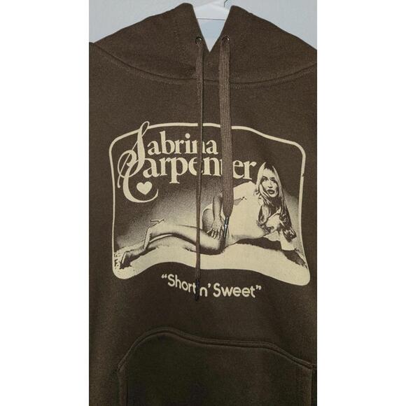 SABRINA CARPENTER SHORT N SWEET BROWN TOUR DOUBLE SIDED HOODIE SZ 3XL NEW 🔥 - Picture 3 of 8